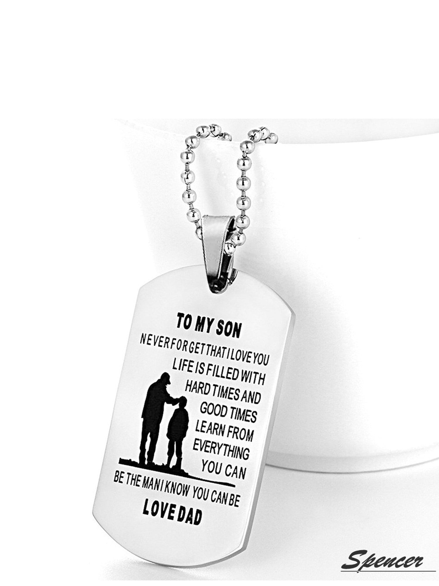 Thank you Father/'s Day Gift Premium Military Chain Dog Tag Necklace for an Awesome Dad From SonDaughter Papa Appreciation Birthday