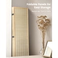 thumbnail image 3 of Jostyle Room Divider Privacy Screen with Natural Bamboo, 6 Panel Folding Privacy Screens, Freestanding Wall Divider-Beige, 3 of 12