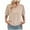 Beige, variant on Uaswgudfs Women's Casual Ribbed Trim V-Neck Blouse T-Shirt - Loose Fit Short Sleeve Solid Color Top