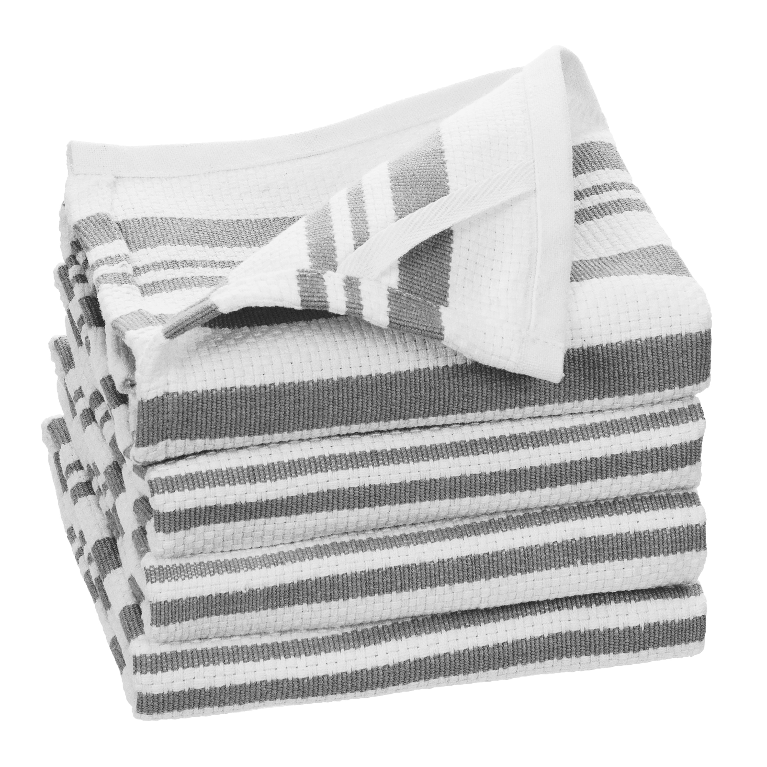 Fabstyles Broadway Stripe 4 Piece Kitchen Towel Set 100% Cotton, 28" X 18"