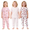 thumbnail image 3 of Kids Child Toddler Girl Pajamas Pj Set Snug Fit Short Sleeve Sleeve Snug Fit Soft & Cozy Sleepwear & Loungewear 3-Pack Size 2Y to 10Y, 3 of 7