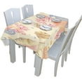 thumbnail image 5 of Coolnut 60"X90" Watercolor Sea Pattern On Beige Tablecloth, Modern Table Cover for Home Decoration Spill Proof Cloth Washable for Dinner Picnices, 5 of 6