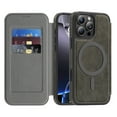 thumbnail image 2 of for iPhone 15 Wallet Case, Compatible with MagSafe, Support Wireless Charging, Slim Fit Premium PU Leather Flip Folio Cover with Card Slots Case Wallet for iPhone 15 - Gray, 2 of 9