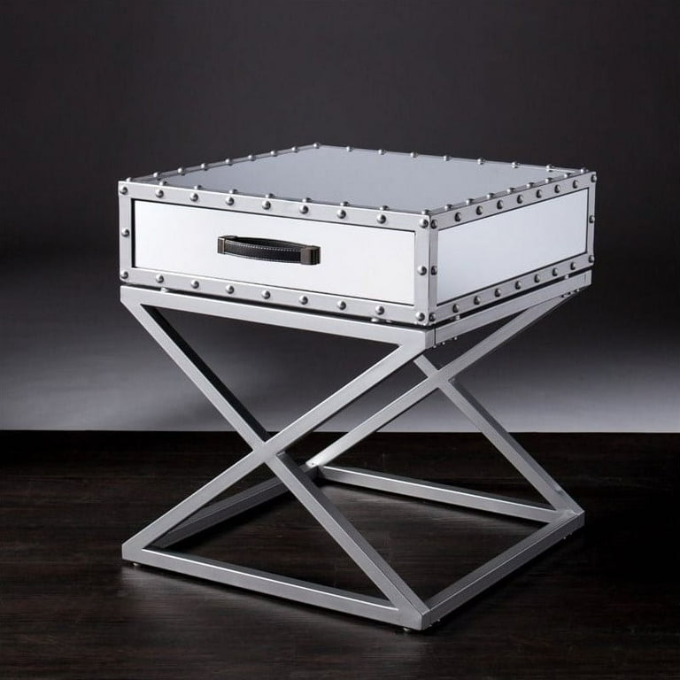 Lazio Industrial Mirrored End Table Walmart