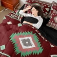 thumbnail image 4 of Castle Fairy Green Red Aztec Twin Bedding Sets,Bohemian Theme Bedding Comforter Set, 4 of 8