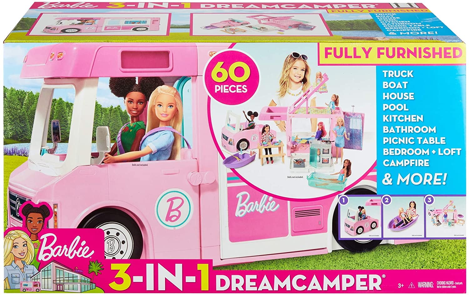 Barbie 3 in 1 DreamCamper Vehicle approx. 3 ft Transforming