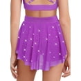 thumbnail image 2 of Haitryli Kids Girls Athletic Dance Skirt Glittery Rhinestones Gymnastics Ice Skating Builtins Swirl Flow Skirt Purple 14, 2 of 7