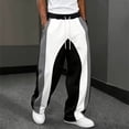 thumbnail image 2 of GERsome Men's Sweatpants Loose Fit Drawstring Waist Wide Leg Color Block Athletic Pants with Pockets, 2 of 5