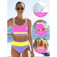 thumbnail image 4 of Set de bikini Popvil con cintura alta y falda 2026, 4 of 6