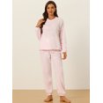 thumbnail image 2 of Pijama de Franela Allegra K manga larga y Pantalones Para Dormir Suave Invierno Rosa S, 2 of 6