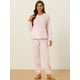 thumbnail image 2 of Pijama de Franela Allegra K manga larga y Pantalones Para Dormir Suave Invierno Rosa S, 2 of 6