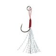 thumbnail image 1 of 10-Pack High-Carbon Steel Iron Plate Fishing Hooks with Colorful Feathers, Sharp Tip & Flattened Double Ring Design, Anti-Deformation, Strong Pull Line, Model 18#, 5-20g Weight, 10*7*1cm Package Size, 1 of 7