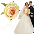 thumbnail image 2 of Mini Rose Heads Artificial Flowers Bouquet Silk Roses Flowers Bunches Bulk Faux Flower Arrangement for Home Valentines Wedding Table Centerpieces Party Decor, 1Pc, Multicolor(Yellow1,2.7x2.7"), 2 of 9