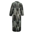thumbnail image 4 of MAWCLOS Robes Maxi pour Femmes Robe Chemise à Imprimé Floral Kaftan à Revers Manches Longues 8998 Gris 3TG, 4 of 4