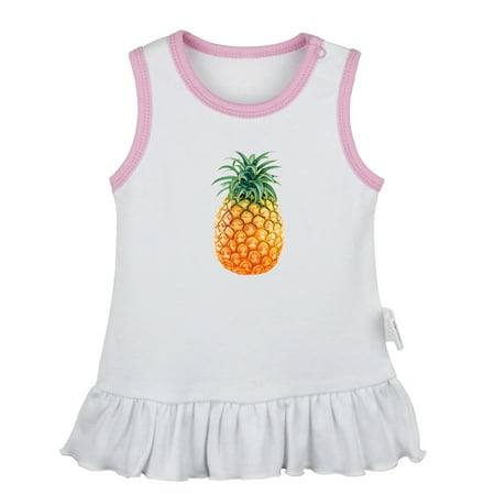 

Fruit Pineapple Pattern Dresses For Baby Newborn Babies Skirts Infant Princess Dress 0-24M Kids Graphic Clothes (White Sleeveless Dresses 18-24 Months)