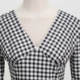 thumbnail image 5 of QIPOPIQ Robes de Fête pour Femmes Manches Courtes Tendance Robe Poupée à Col en V Robe d'Été Robe Unie Robe Plissée à Trois Couches Offres 2023, 5 of 5