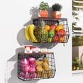 thumbnail image 3 of Frutero Cesta de frutas para encimera de cocina Cesta colgante apilable para montar en la pared Cesta de alambre con tapa de madera con ganchos para colgar plátanos, Cesta para cebollas,, 3 of 5