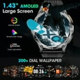 thumbnail image 4 of 1.43-inch Men's and Women's Smartwatch with Fitness Tracking, Answer/Dial/100 Sport Modes, IP67 Water Resistant Sports Pedometer Fitness Watch fits for Android and iPhone Devices (Black), 4 of 7