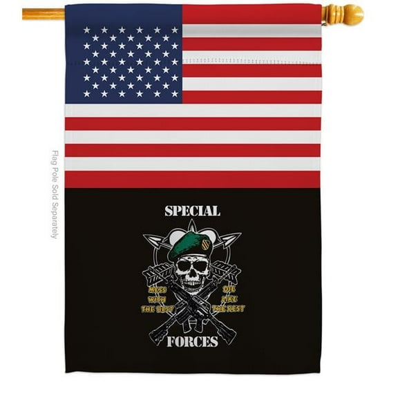 Americana Home & Garden H140733-BO 28 x 40 in. US Special Forces House Flag with Armed Service Double-Sided Decorative Vertical Flags Decoration Banner Garden Yard Gift