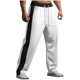 thumbnail image 2 of Pantalones largos para hombre, lisos, a la moda, informales, con bolsillos, cintura elástica, pantalones largos, pantalones deportivos, pantalones de poliéster para hombre., 2 of 9
