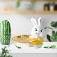 thumbnail image 4 of Abbracc 2 Pcs Rabbit Plateau de Rangement Statue Sculpture pour Salon Jaune et Levage, 4 of 9