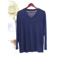 thumbnail image 3 of New Spring And Summer Men's T-shirt Modal Solid Color V-neck Long-sleeved Bottoming Shirt Pajamas Simple Home Service Sleep Tops, 3 of 4