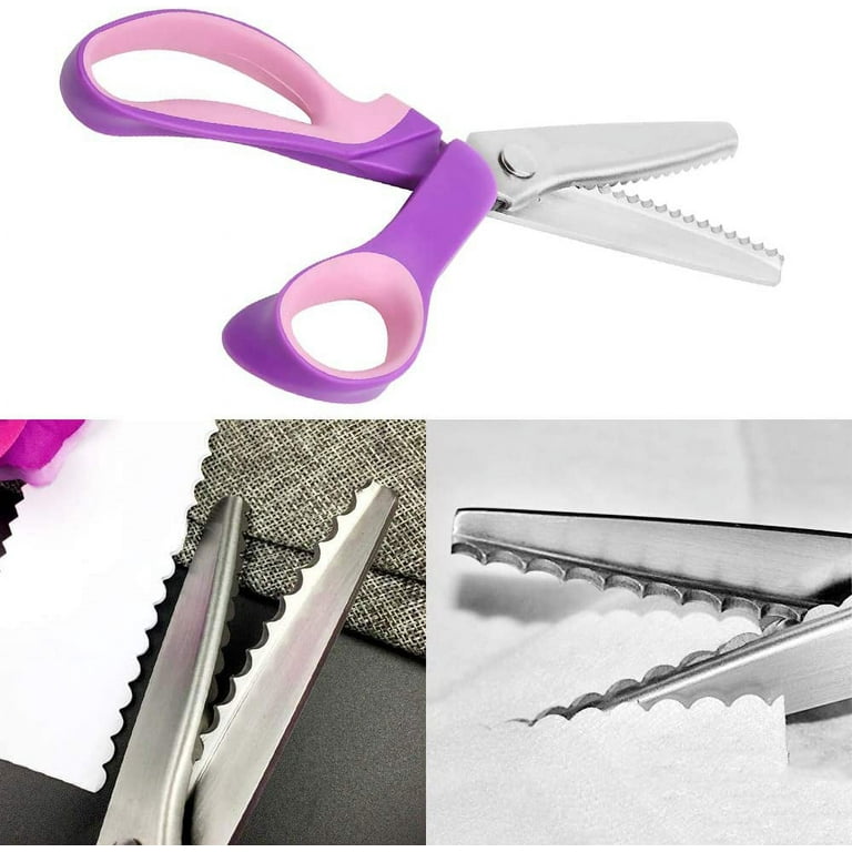 Professional Stainless Steel Sewing Scissors Tailor Scissors Zig Zag  Scissors for Fabric Triangle Wave Pinking Shears Cutter