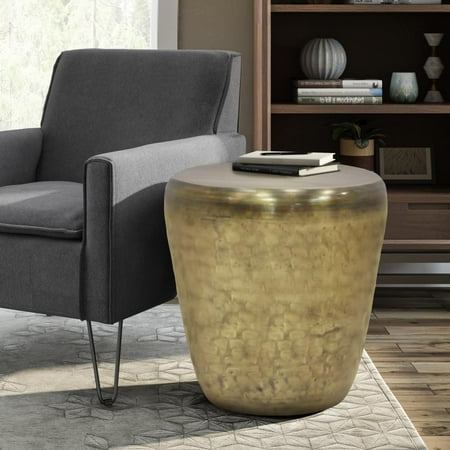 Simpli Home - Garvy Metal Side Table - Antique Copper