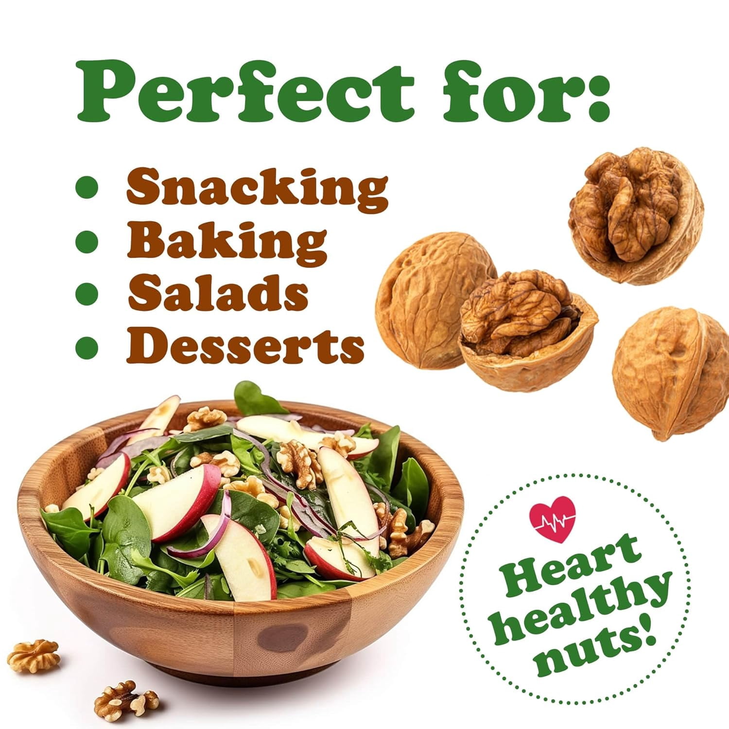Food to Live Jumbo Walnuts in Shell, 4 Pounds – California Chandler Variety. Fresh, Raw, Kosher, Bulk