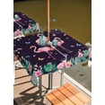 thumbnail image 2 of Outdoor Tablecloths with Umbrella Hole & Zipper, Pink Flamingo 54x54 Inch Square Tablecloths, Green Summer Tropical Botanical Black Waterproof Table Cloth, Patio/Pool/Picnic Table Covers, 2 of 8
