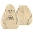 thumbnail image 3 of SonxaHe Girl Hooded Sweatshirts Baseball Print Long Sleeve Loose Fall and Winter Casual Hoodies Beige,Sized 18-24 M, 3 of 3