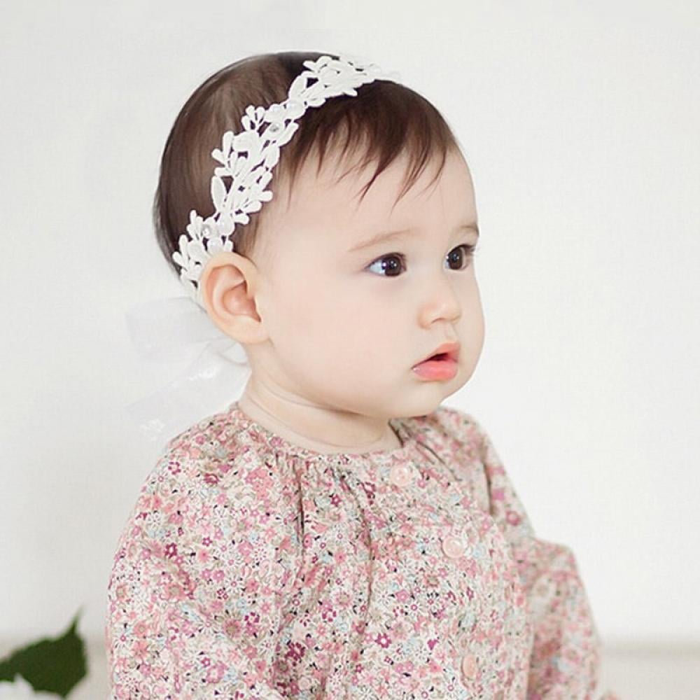 100pcs Kids Baby Girl Stretch Elastic Lace Heabands Hairband accesories DIY 