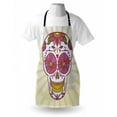 thumbnail image 4 of Sugar Skull Apron, Folk Art of a Mexican Macabre with Floral Motifs Grunge Retro Style, Unisex Kitchen Bib with Adjustable Neck for Cooking Gardening, Adult Size, Multicolor, by Ambesonne, 4 of 4