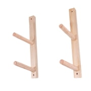 kurtrusly 2 Pieces Wood Yoga Mat Storage Rack Yoga Mat Organizer Holder for Skateboard 4 Tier 2 Tier