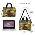 thumbnail image 3 of 16" Laptop Briefcase for Work Travel Laptop Shoulder Bag Carrying Handbag Laptop Case Cow Lying in Sunflowers, 3 of 8
