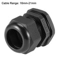 thumbnail image 2 of Uxcell M32x1.5 Cable Gland 16mm-21mm Wire Hole Waterproof Nylon Joint Adjustable Locknut with Washer Black 20 Pieces, 2 of 3