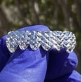 thumbnail image 5 of Real Solid 925 Sterling Silver Diamond Cut Grillz Pre-Made Six Teeth Bottom Row Grills, 5 of 8