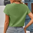 thumbnail image 5 of JINMGG 2024 Summer Tops for Women Clearance under $10,Women's Fashion Comfortable Casual Round Neck Short Sleeve Print Top Short Blouse, 5 of 8