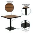 thumbnail image 5 of BizChair Outdoor Patio Bistro Dining Table with Faux Teak Poly Slats, 30" Square, 5 of 10