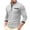 White, variant on TOUMENY Men's Long Sleeve Shirts Casual Stand Collar Button Down Slim Fit Solid Knit Tops Business Work Soft Comfy Tee Black L