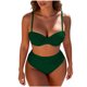 thumbnail image 2 of Trajes de baño Amzcrzy Tankini para mujer, trajes de baño, traje de baño, bikini de mujer de color sólido con tirantes, traje de baño de dos piezas, traje de baño dividido, verde militar, S, 2 of 3
