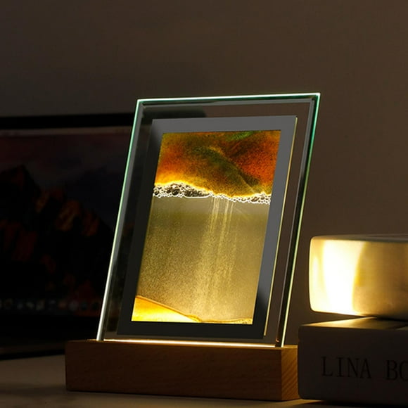 Arte de Imagen Yinane Pintura de Paisaje con Luz Cristal USB Naranja