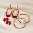 thumbnail image 4 of 3 Pairs Of Women's Earrings Silvers Needle Earring Set Women's Thick And Lightweight Earrings Women's Jewelry Gift, 4 of 8