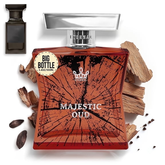 Eternal Fragrance MAJESTIC OUD, Smooth Oud, Smoky Woods Eau de Parfum, Inspired by Oud Wood, Unisex Perfume, Cologne, 3.4 oz (100ml) Spray
