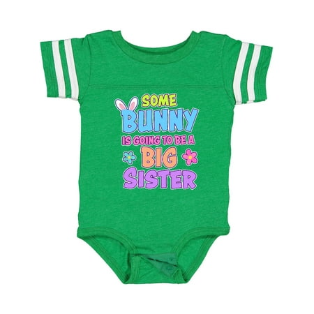 

Inktastic Some Bunny is Going to Be a Big Sister with Bunny Ears and Flowers Gift Baby Girl Bodysuit