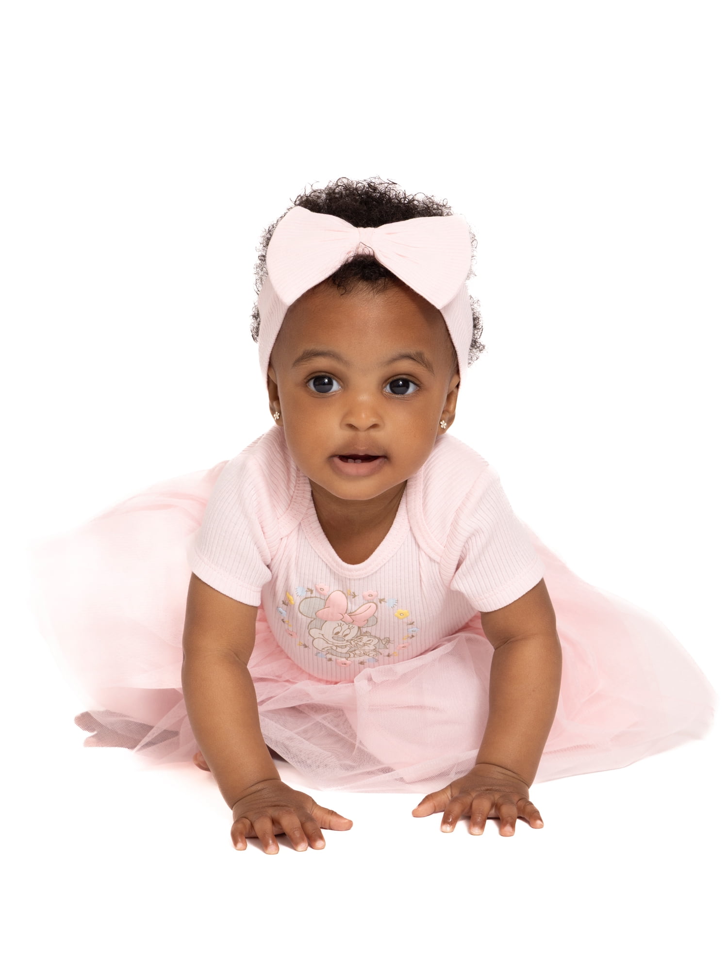 Disney Baby Wishes + Dreams Character Infant Baby Dress and Bow Headband Set, 2-Piece, Sizes Newborn-12 Months