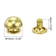 thumbnail image 2 of Uxcell 60 Set Round Studs Rivet, 10x6mm Brass Mushroom Shape Leather Rivet, Button Rivets Fastener for Leather (Gold), 2 of 6