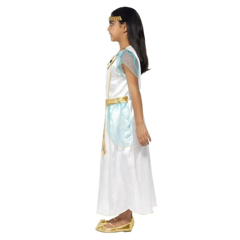 Deluxe Cleopatra Girl Costume Kids White Blue Deluxe Cleopatra Girl Costume Kids White Blue
