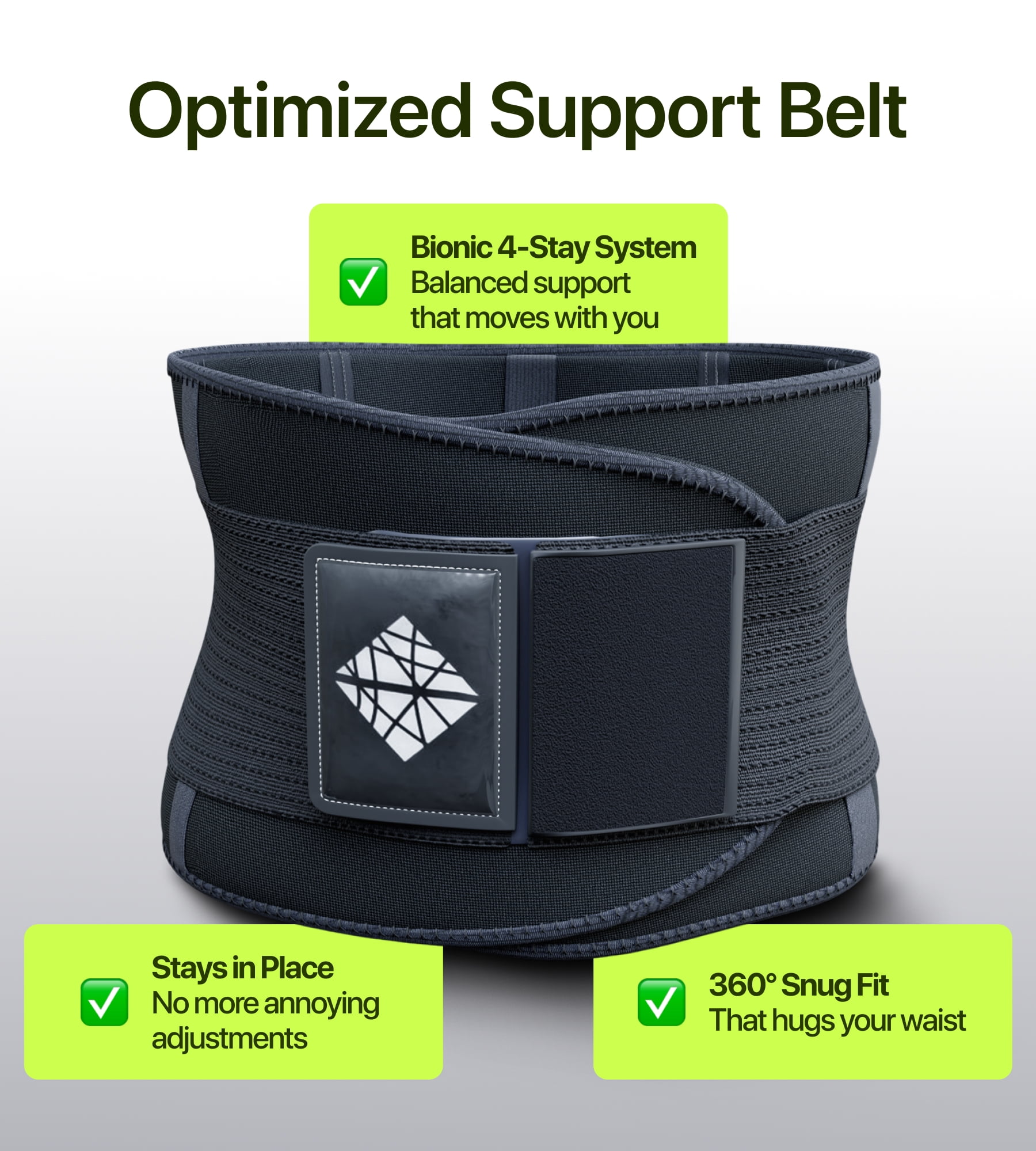 NeoHealth Lumbar Support Belt, Medium, Black