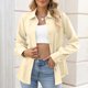thumbnail image 1 of Fiudx Liquidación de Ahorros de Verano Moda Mujer Casual Botón Sólido Blusa Manga Larga Camiseta Verano Tops, 1 of 7